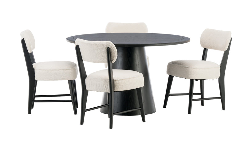 Nash Black Dining Table and 4 Wes Chairs